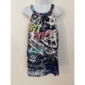 Krimson Klover Womens Top Halter Multicolor Modern Lined Size XL Excellent